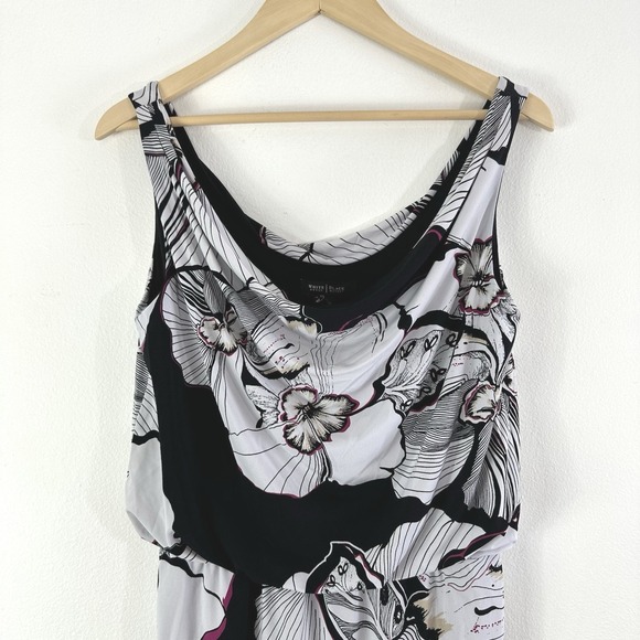 White House Black Market Dress Womens Small Sleeveless Tropical Blouson Hawaiian - Picture 4 of 7